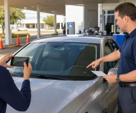Rental Car Windshield Chip Guide: Report It Safely
