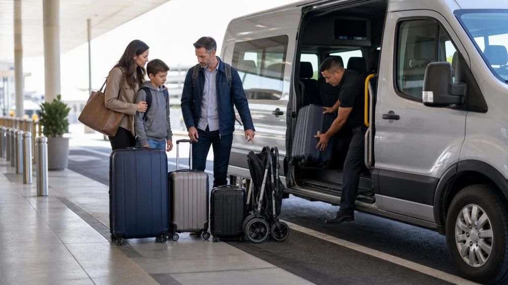 Airport Rental Car Shuttle Plan: People, Bags, and Pickup