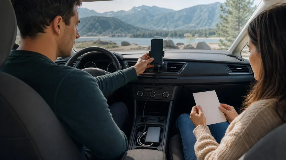 Rental Car Navigation Backup: Mount, Maps, and Charging