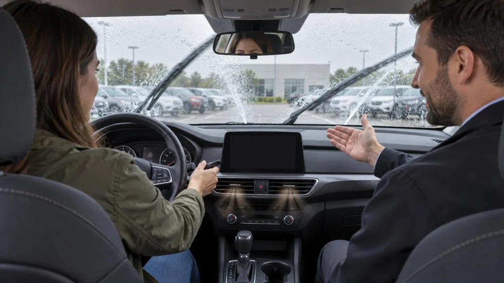 Rental Car Wipers, Washer, and Defogger: Check Visibility