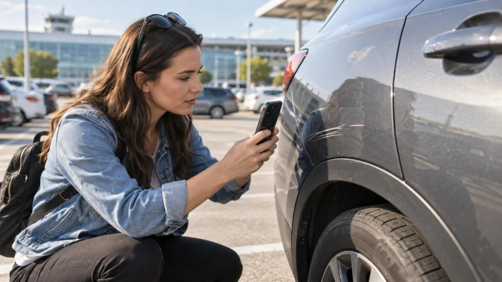 Rental Car Scratch Report: Photos, Location, and Time