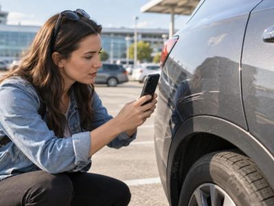 Rental Car Scratch Report: Photos, Location, and Time
