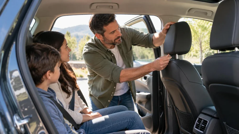 Rental Car Headrest Check: Height, Position, and Passengers