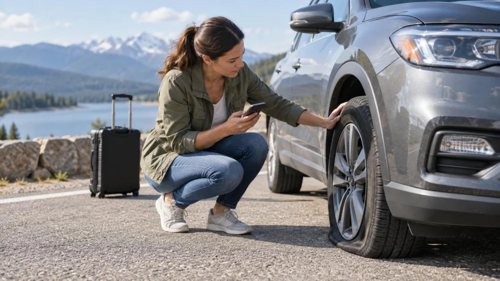 Rental Car Flat Tyre: Safety, Roadside Call, and Records