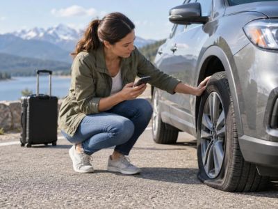 Rental Car Flat Tyre: Safety, Roadside Call, and Records