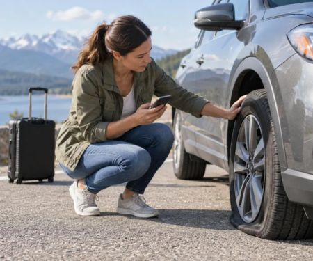 Rental Car Flat Tyre: Safety, Roadside Call, and Records