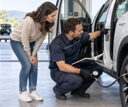 Rental Car Tyre Pressure Check: Label, Load, and Cold Reading